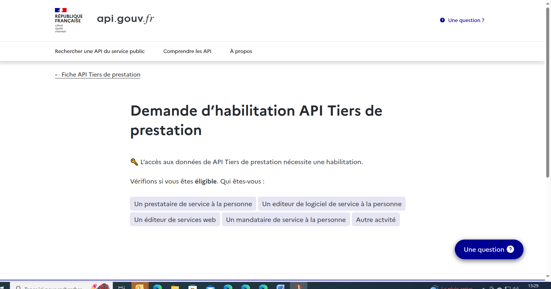 Habilitation Tiers Prestation
